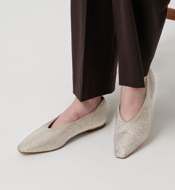 UNITED ARROWS「ラインストーン フラットシューズ」|パンプス|BEIGE