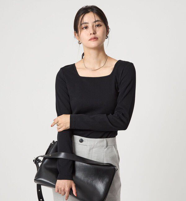 UNITED ARROWS green label relaxing「デコルテ フライス ロングスリーブ プルオーバー」|Tシャツ・カットソー|