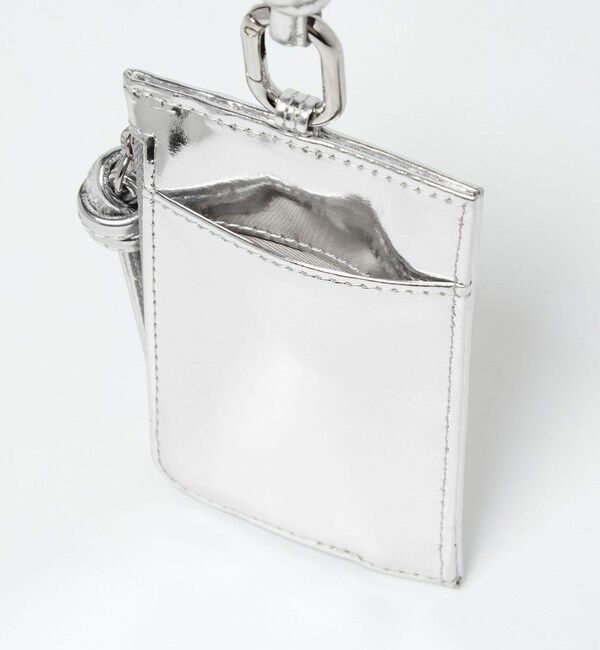UNITED ARROWS green label relaxing「【別注】＜perche＞2WAY ストラップ カードケーズ / シルバー」|名刺入れ・カードケース|