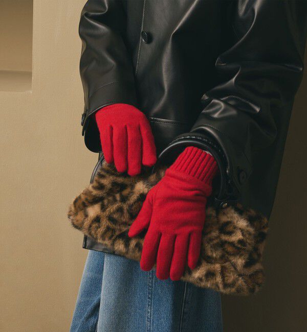 BEAUTY&YOUTH UNITED ARROWS「カラー ジャージー リブ グローブ」|手袋|RED