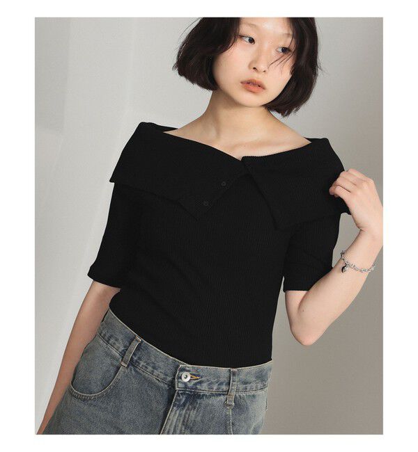 Ray BEAMS 「ビッグカラー オフショルダー Tシャツ」|Tシャツ・カットソー|