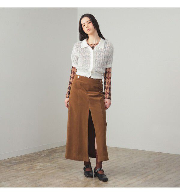 Ray BEAMS 「シャギー メッシュ ポロ カーディガン」|ニット・セーター|