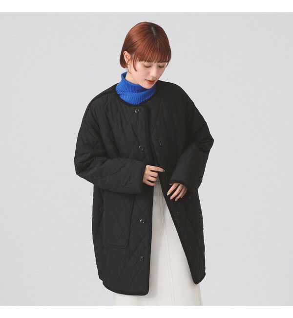 Ray BEAMS 「ボア キルト リバーシブル コート」|ダッフルコート|BLACK