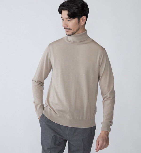 SHIPS「SHIPS: HANDFRAME 16ゲージ タートルネック ニット」|ニット・セーター|