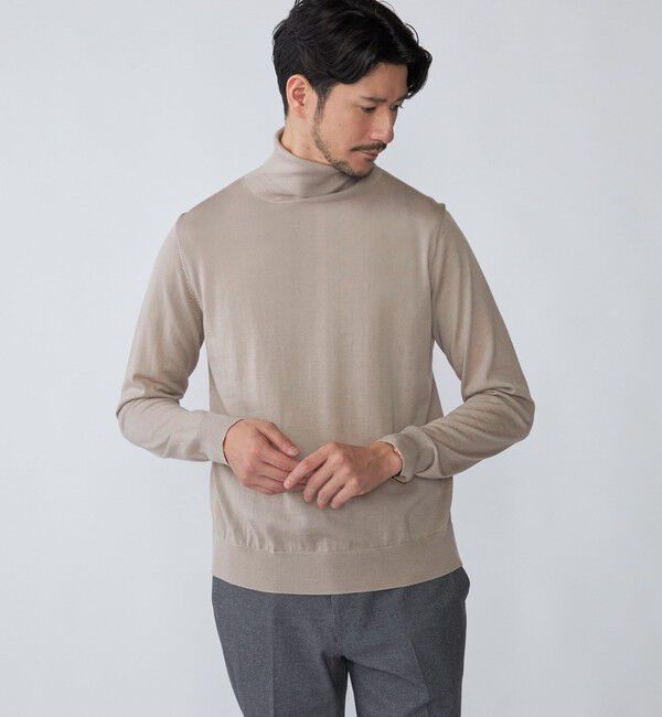 SHIPS「SHIPS: HANDFRAME 16ゲージ タートルネック ニット」|ニット・セーター|