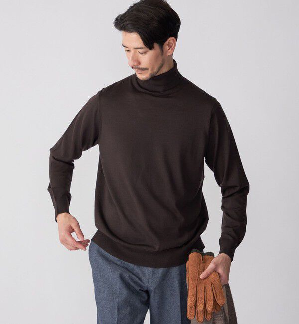 SHIPS「SHIPS: HANDFRAME 16ゲージ タートルネック ニット」|ニット・セーター|