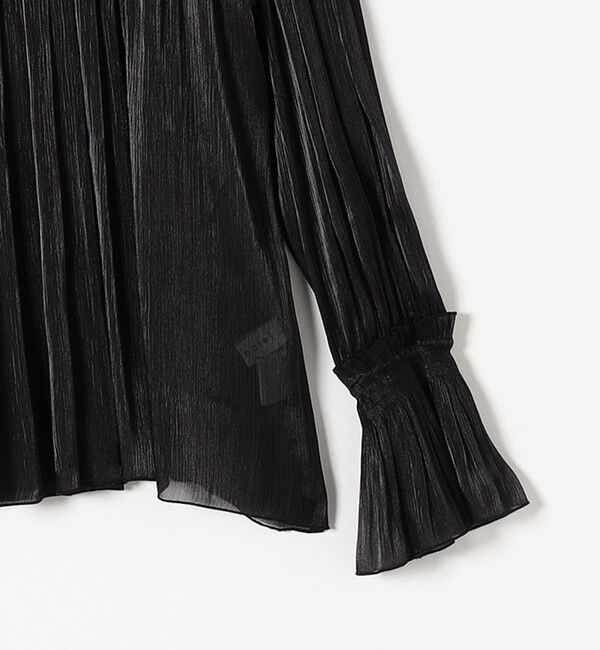 quaranciel「quaranciel:〈手洗い可能〉シアー シャイン サテン ギャザー ブラウス」|シャツ・ブラウス|