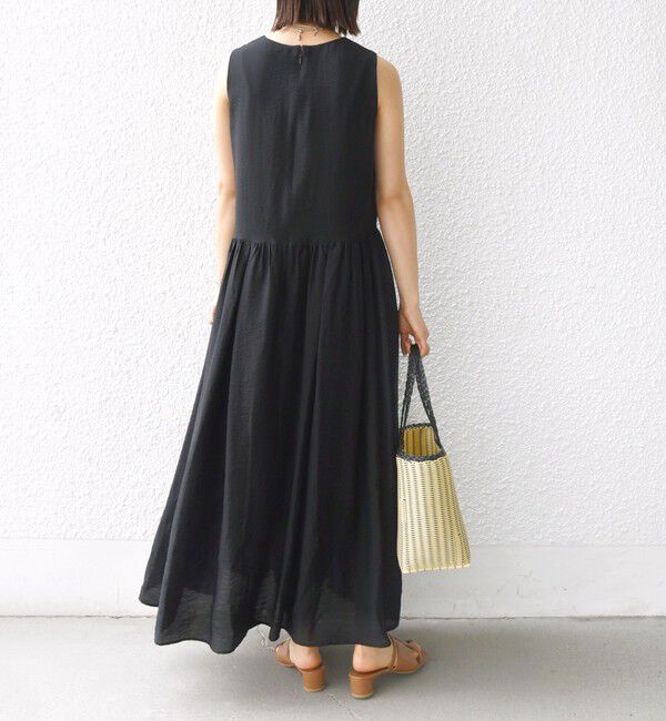 SHIPS for women「〈手洗い可能〉シルク混 シアー ノースリーブ ワンピース」|ワンピース|