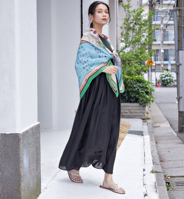 SHIPS for women「〈手洗い可能〉シルク混 シアー ノースリーブ ワンピース」|ワンピース|