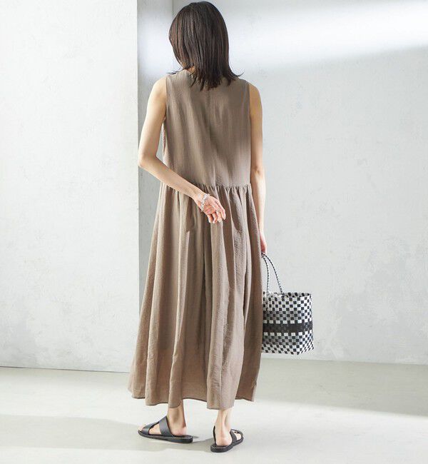 SHIPS for women「〈手洗い可能〉シルク混 シアー ノースリーブ ワンピース」|ワンピース|