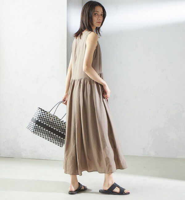 SHIPS for women「〈手洗い可能〉シルク混 シアー ノースリーブ ワンピース」|ワンピース|