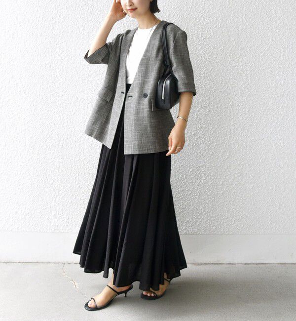 SHIPS for women「〈手洗い可能〉ウエスト ゴム ボリューム フレア ロング スカート」|スカート|