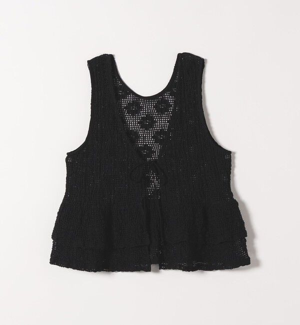 SHIPS any「SHIPS any:〈手洗い可能〉フラワー メッシュ 2WAY ティアード ペプラム ベスト」|ベスト・ジレ|
