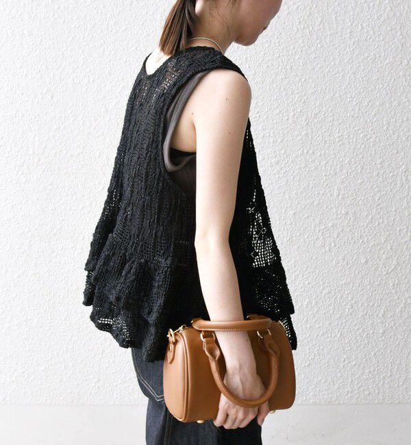 SHIPS any「SHIPS any:〈手洗い可能〉フラワー メッシュ 2WAY ティアード ペプラム ベスト」|ベスト・ジレ|