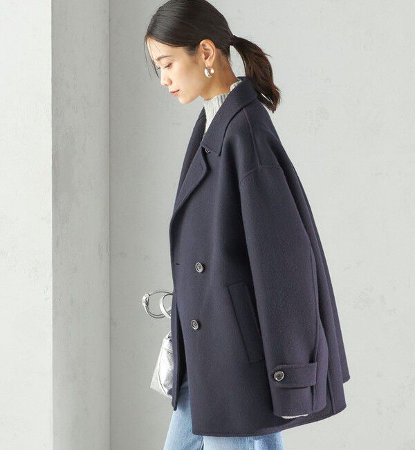 SHIPS for women「SUPER140 ダブル フェイス ショート コート」|ピーコート|