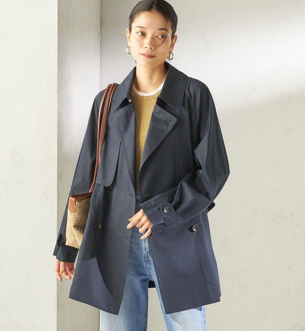 SHIPS for women「〈撥水加工〉バック ギャザー ドロスト ミディ丈 トレンチ」|トレンチコート|