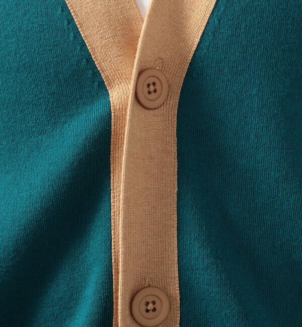 CABaN「CABaN コットンカシミヤ バイカラーVネックカーディガン」|カーディガン|