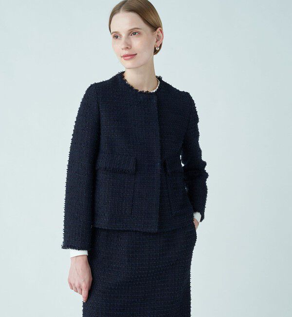 RiiiR♡ Ballsey ミックスヤーンツイード ノーカラージャケット ミックスヤーンツイード ノーカラージャケット（Ballsey）｜ルミネの