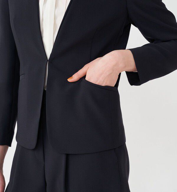 Ballsey「コンフォートストレッチツイル ノーカラージャケット」|ノーカラージャケット|