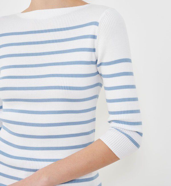 GALERIE VIE「ギザコットンリブ ボートネックプルオーバー」|ニット・セーター|