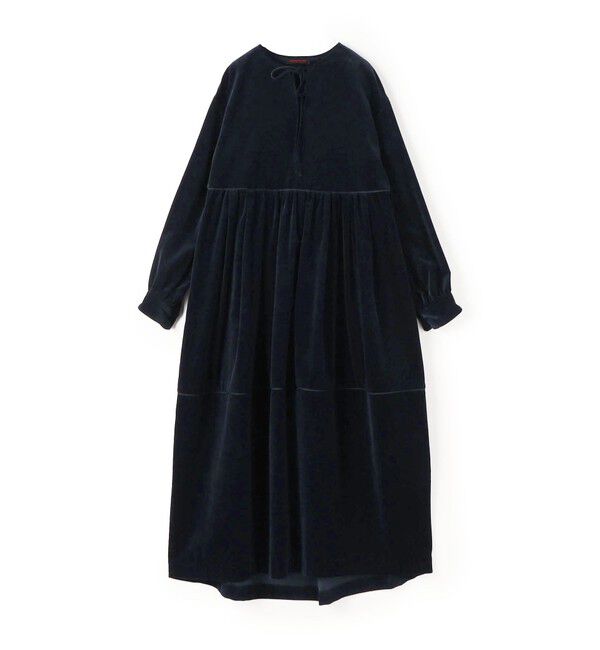 TOMORROWLAND collection「キャラメルヴェルト ギャザーロングワンピース」|ワンピース|69 ネイビー