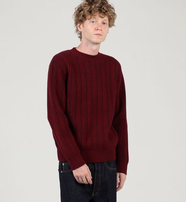 TOMORROWLAND MENS「ウールカシミヤシルク リブクルーネックプルオーバーニット」|ニット・セーター|