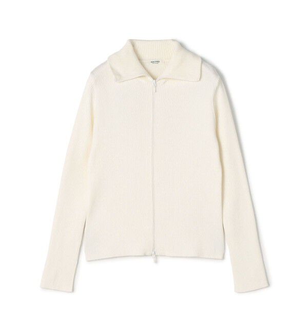 MACPHEE「コットンリブ ジップアップカーディガン」|カーディガン|11 ホワイト