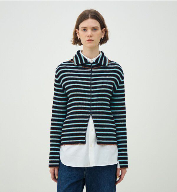 MACPHEE「コットンリブ ジップアップカーディガン」|カーディガン|