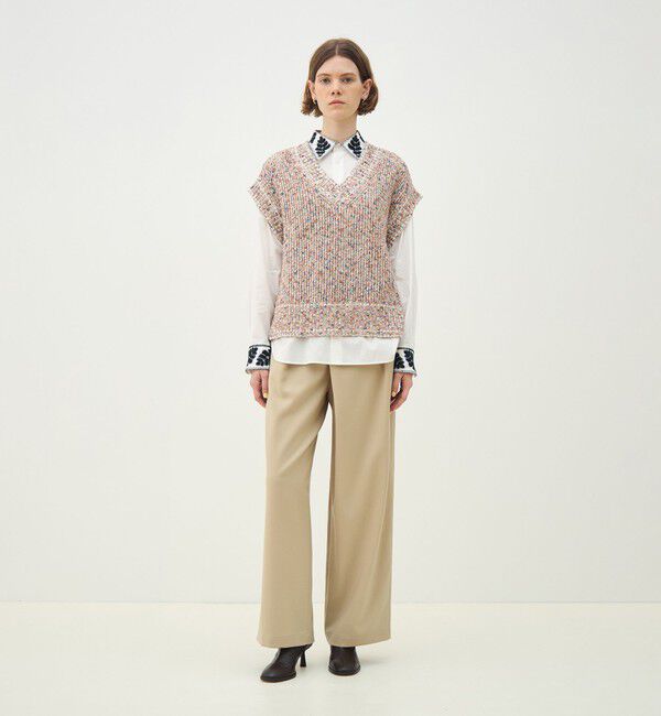 MACPHEE「ハイブリットコットンツイーディー Vネックベスト」|ベスト・ジレ|