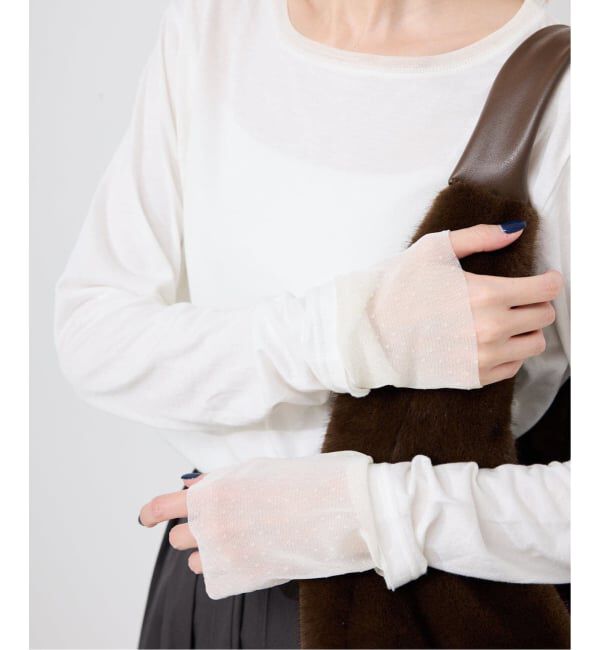 SLOBE IENA「《追加4》レイヤードフロッキードットスリーブロンTEE」|Tシャツ・カットソー|