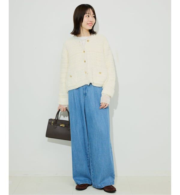 SLOBE IENA「《追加4》レイヤードフロッキードットスリーブロンTEE」|Tシャツ・カットソー|