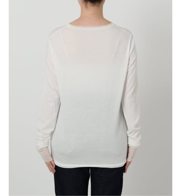 SLOBE IENA「《追加4》レイヤードフロッキードットスリーブロンTEE」|Tシャツ・カットソー|