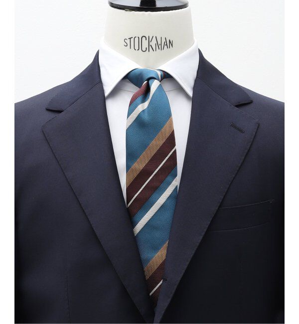 EDIFICE「FRANCO BASSI(フランコ バッシ) レップツイルストライプタイ U24ID06-L」|ネクタイ・蝶ネクタイ|ネイビー C