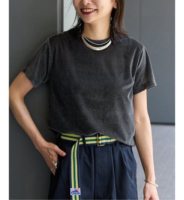 JOURNAL STANDARD「シアーベロアコンパクトTee」|Tシャツ・カットソー|ネイビー B