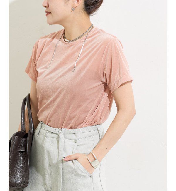 JOURNAL STANDARD「シアーベロアコンパクトTee」|Tシャツ・カットソー|ピンク A