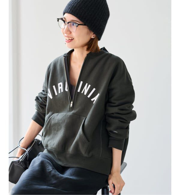 FRAMeWORK「Champion/チャンピオン 別注REVERSE WEAVE11.5OZロゴハーフジップ」|スウェット・ジャージ|グレー