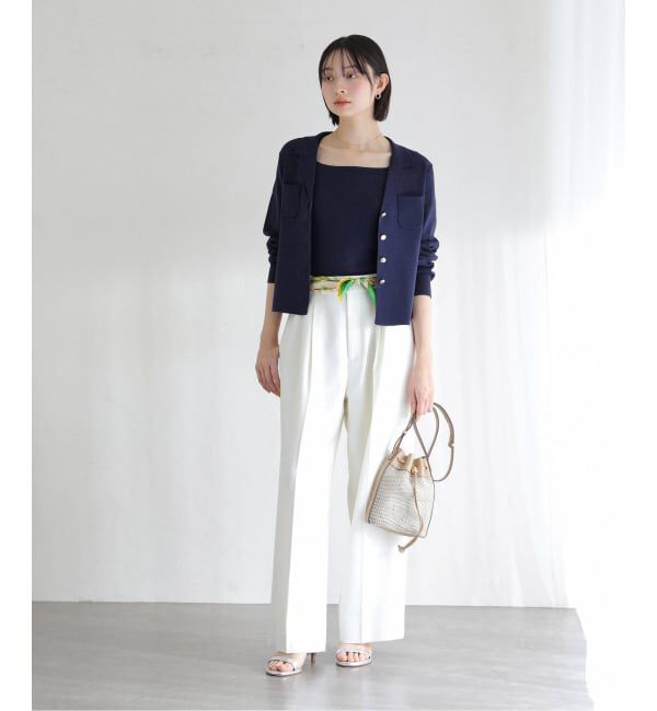  「【洗える】開襟アンサンブル」|ニット・セーター|