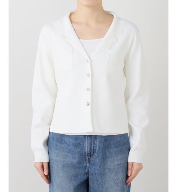  「【洗える】開襟アンサンブル」|ニット・セーター|