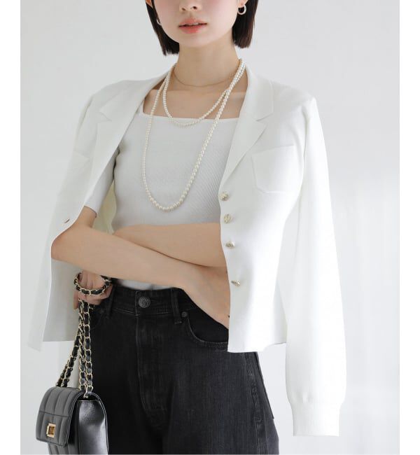  「【洗える】開襟アンサンブル」|ニット・セーター|