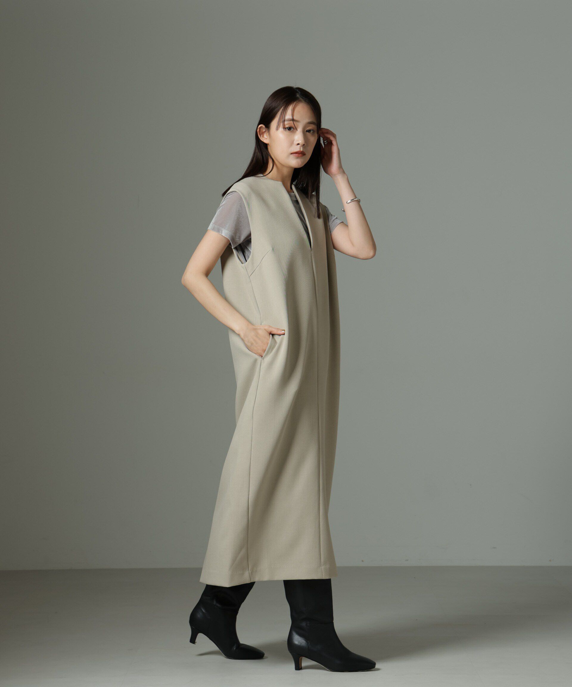 nano･universe「キーネックワンピース」|ワンピース|