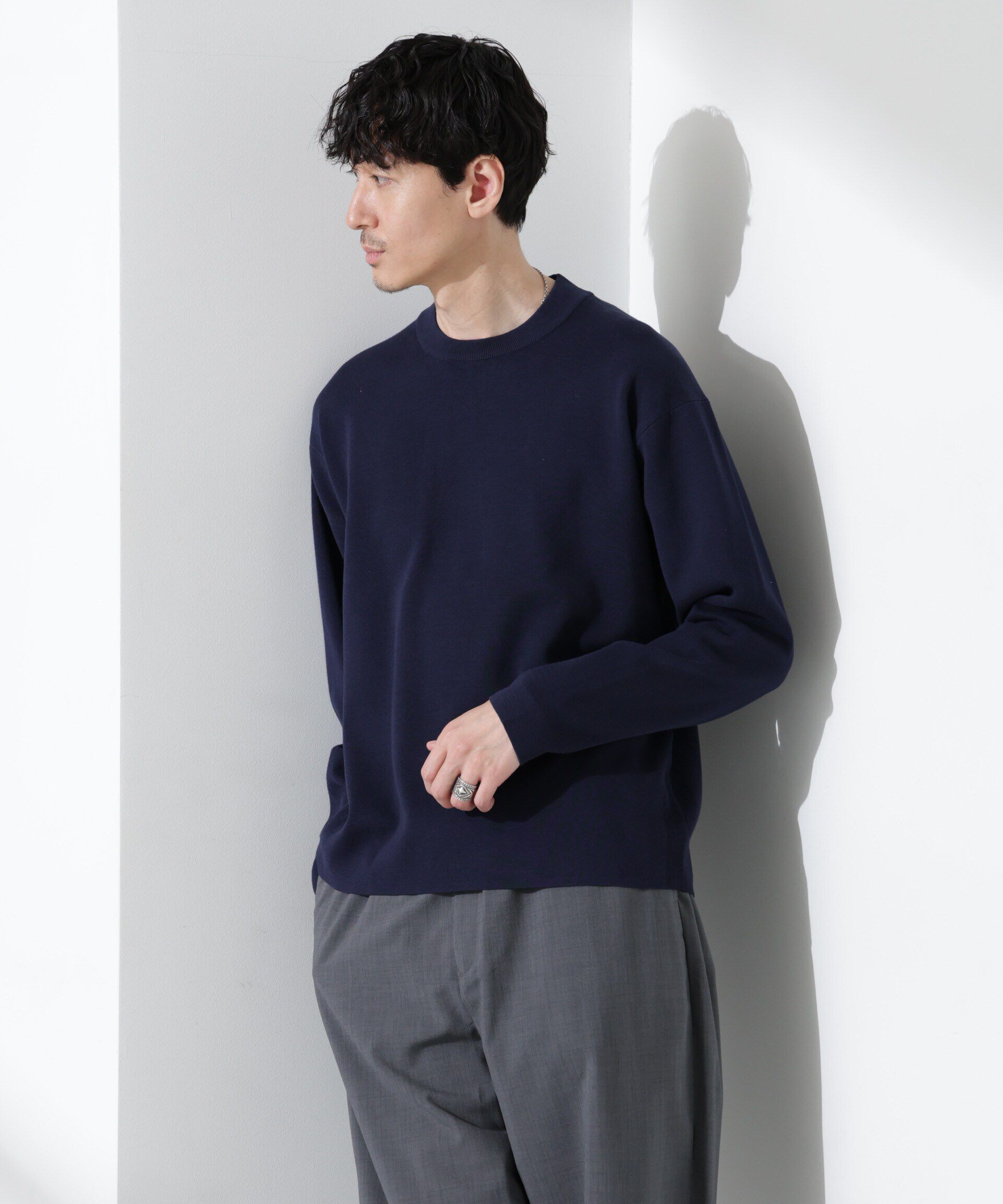 nano･universe「14ゲージミラノリブ ジャケTEE 長袖 （手洗い可能）」|ニット・セーター|