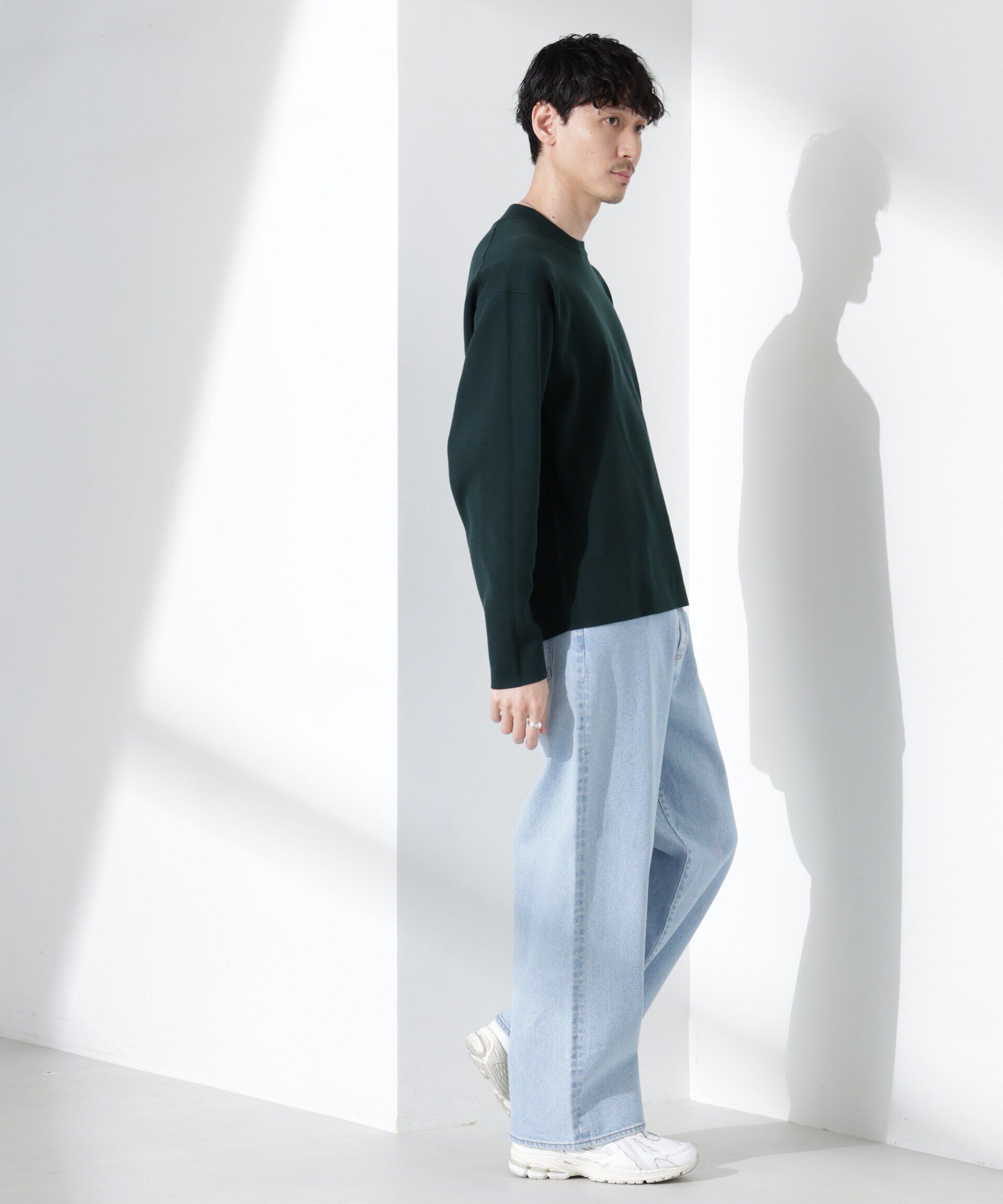 nano･universe「14ゲージミラノリブ ジャケTEE 長袖 （手洗い可能）」|ニット・セーター|