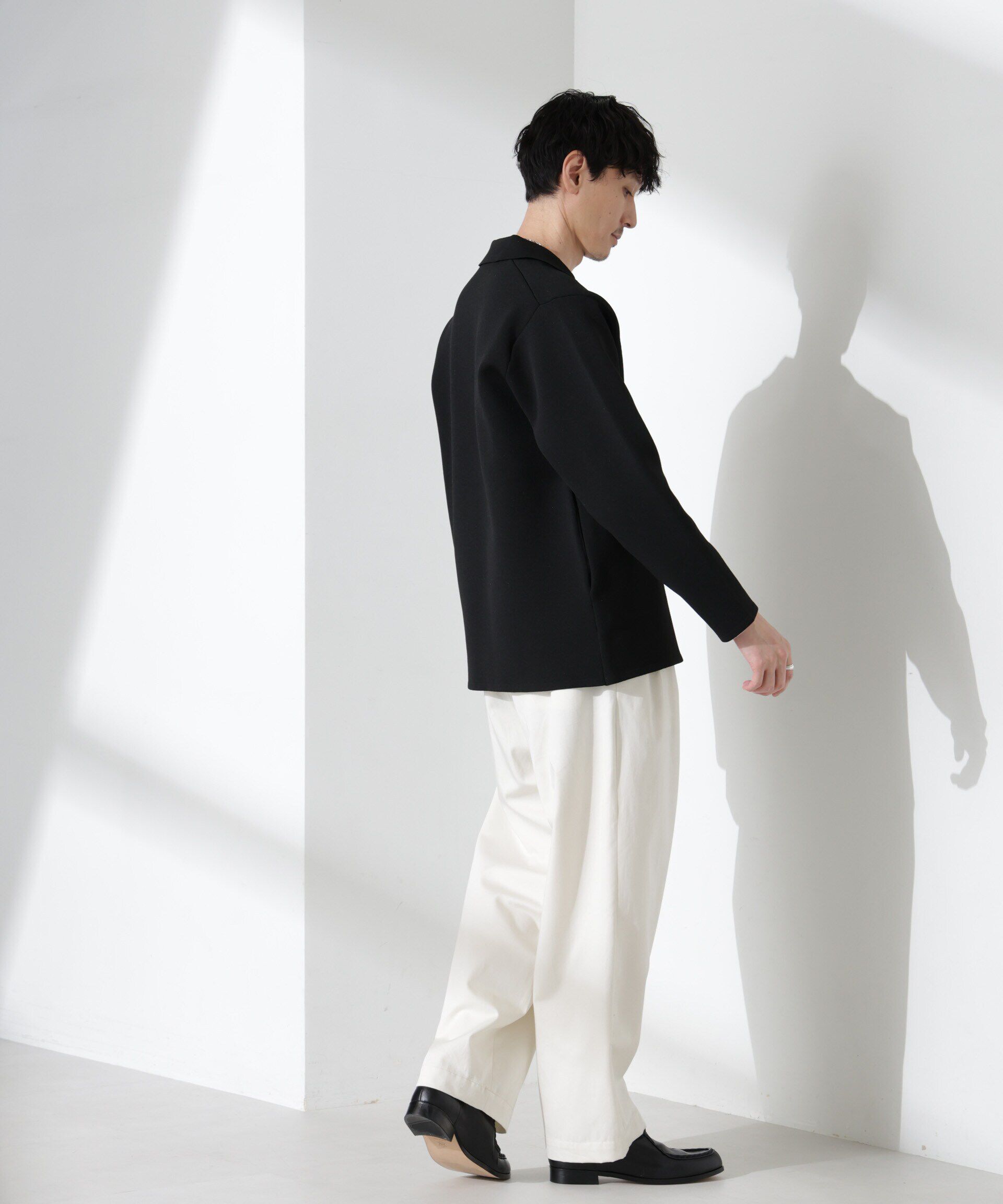 nano･universe「スポンディッシュ ミラノリブ テーラードジャケット」|ニット・セーター|