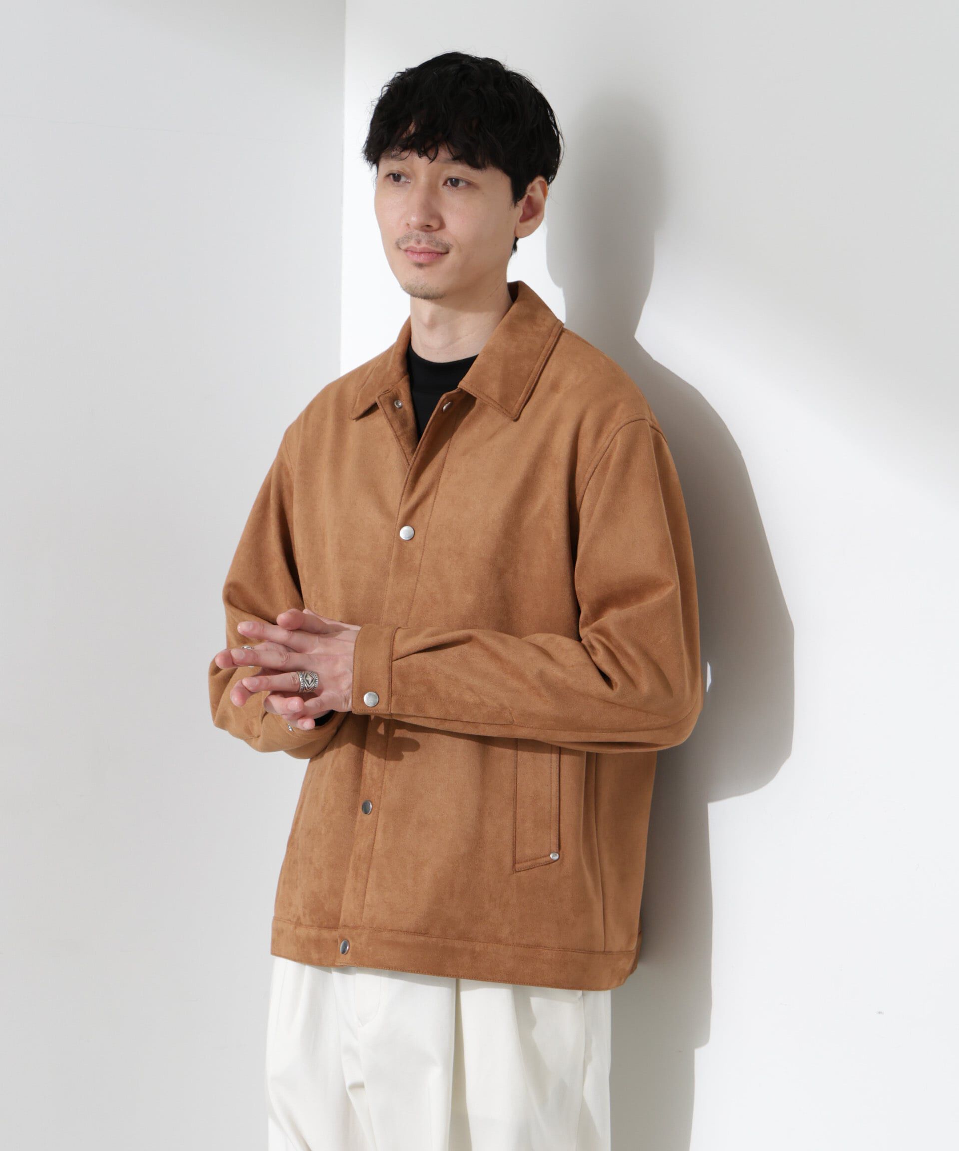 nano･universe「フェイクスエードシャツブルゾン」|ブルゾン・スタジャン|