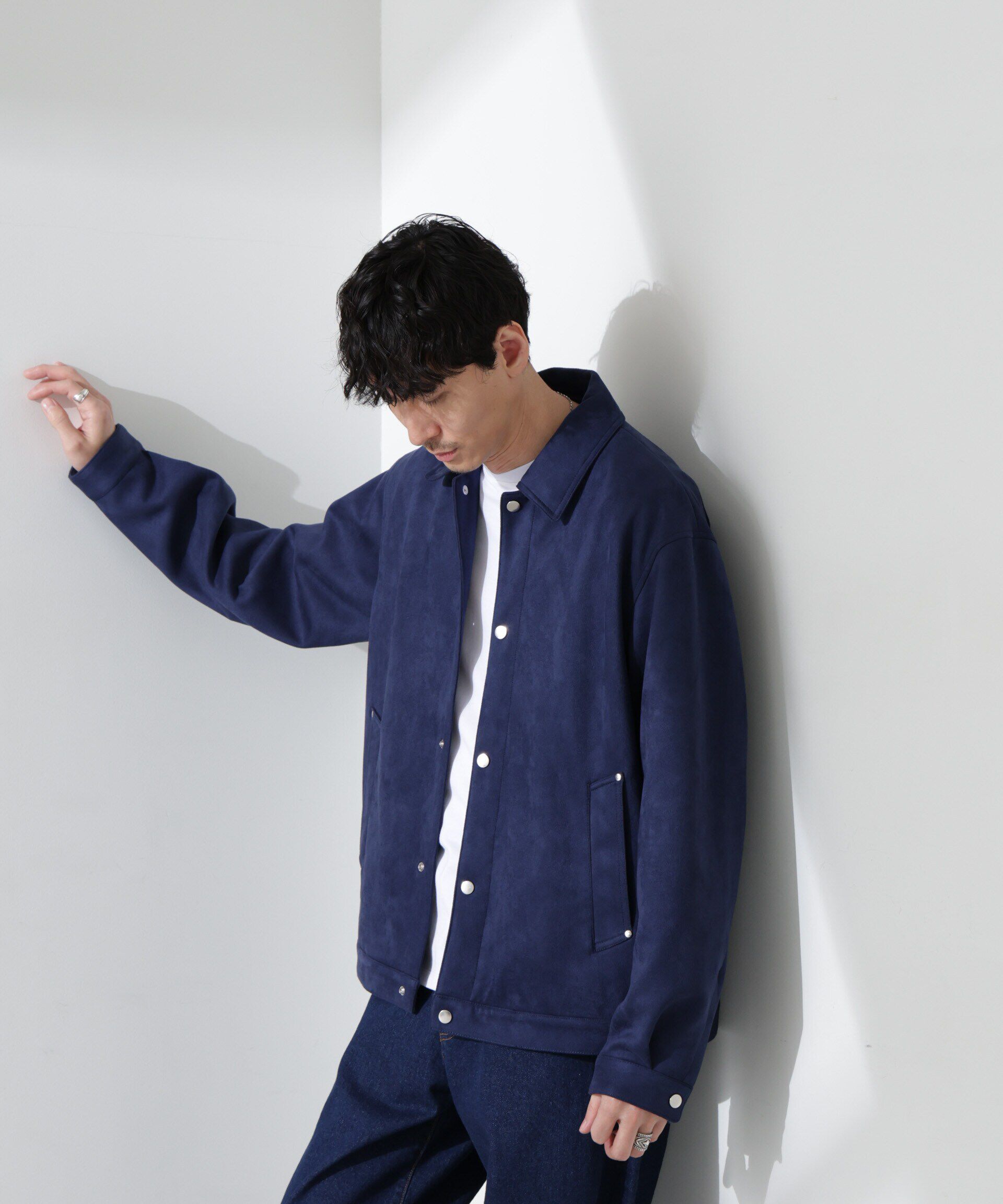 nano･universe「フェイクスエードシャツブルゾン」|ブルゾン・スタジャン|