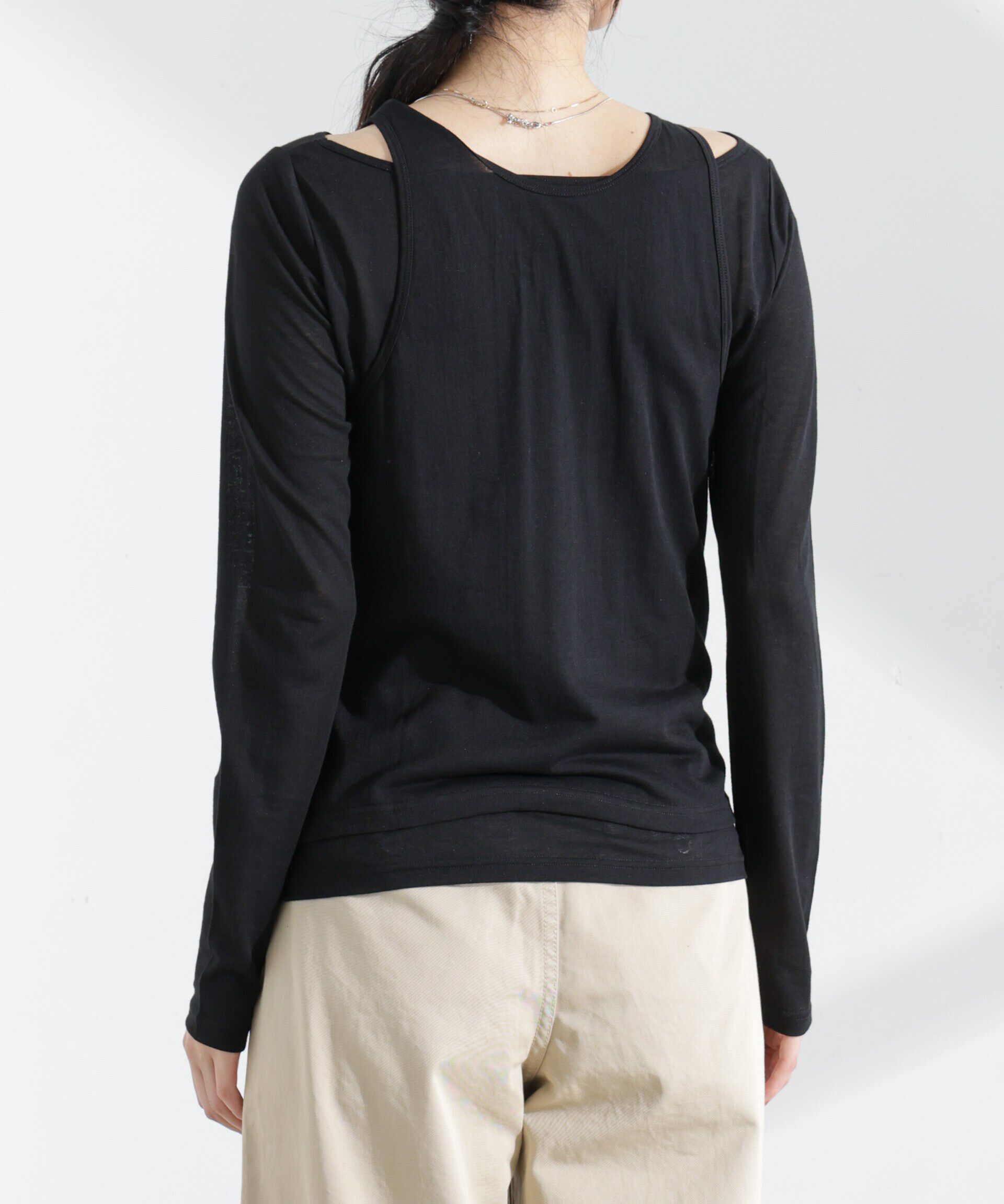 nano･universe「シアータンクトップ＋ロンTレイヤードセット」|Tシャツ・カットソー|