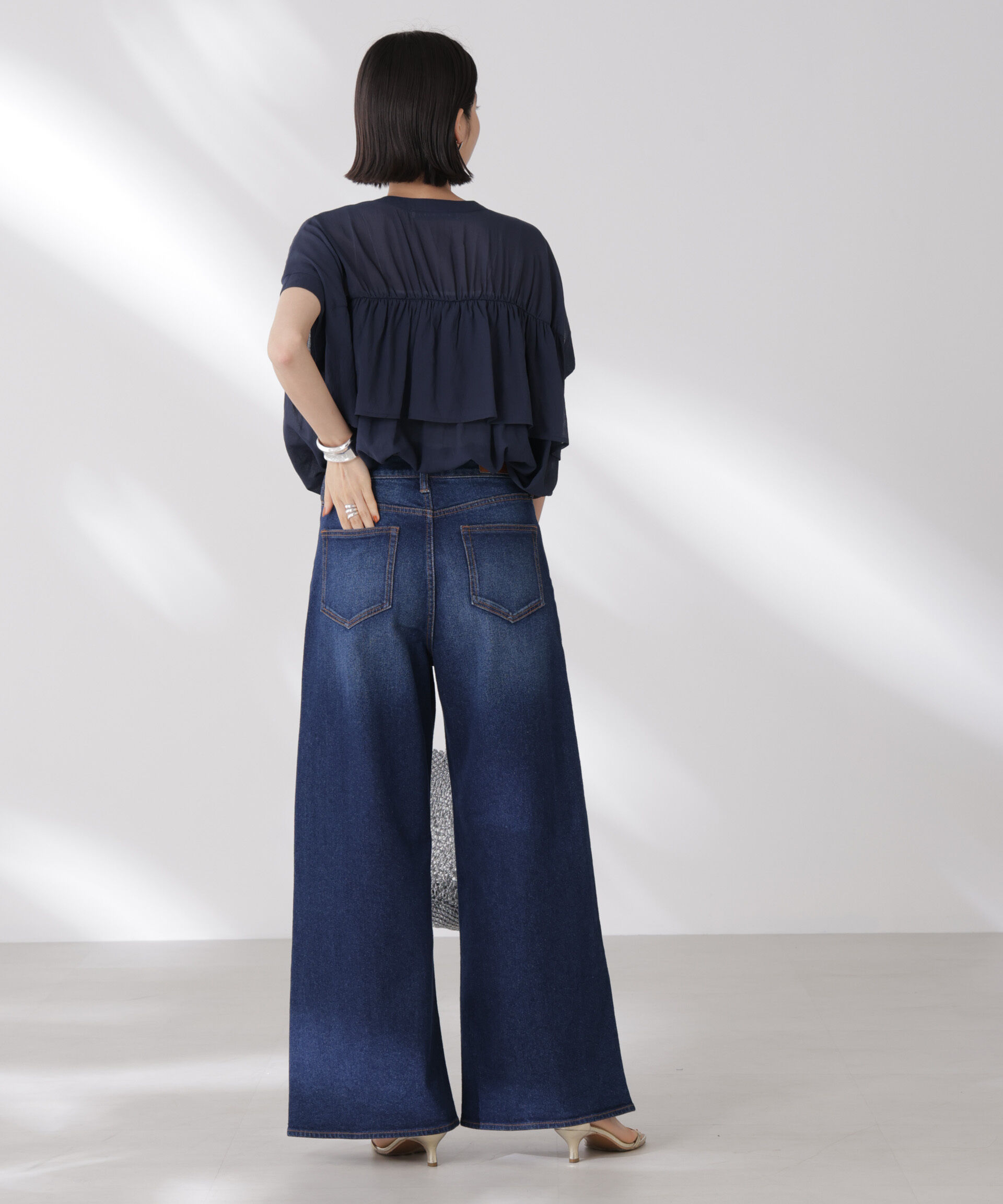 nano･universe「バックフリルギャザーシアーブラウス(セットアップ可)」|シャツ・ブラウス|