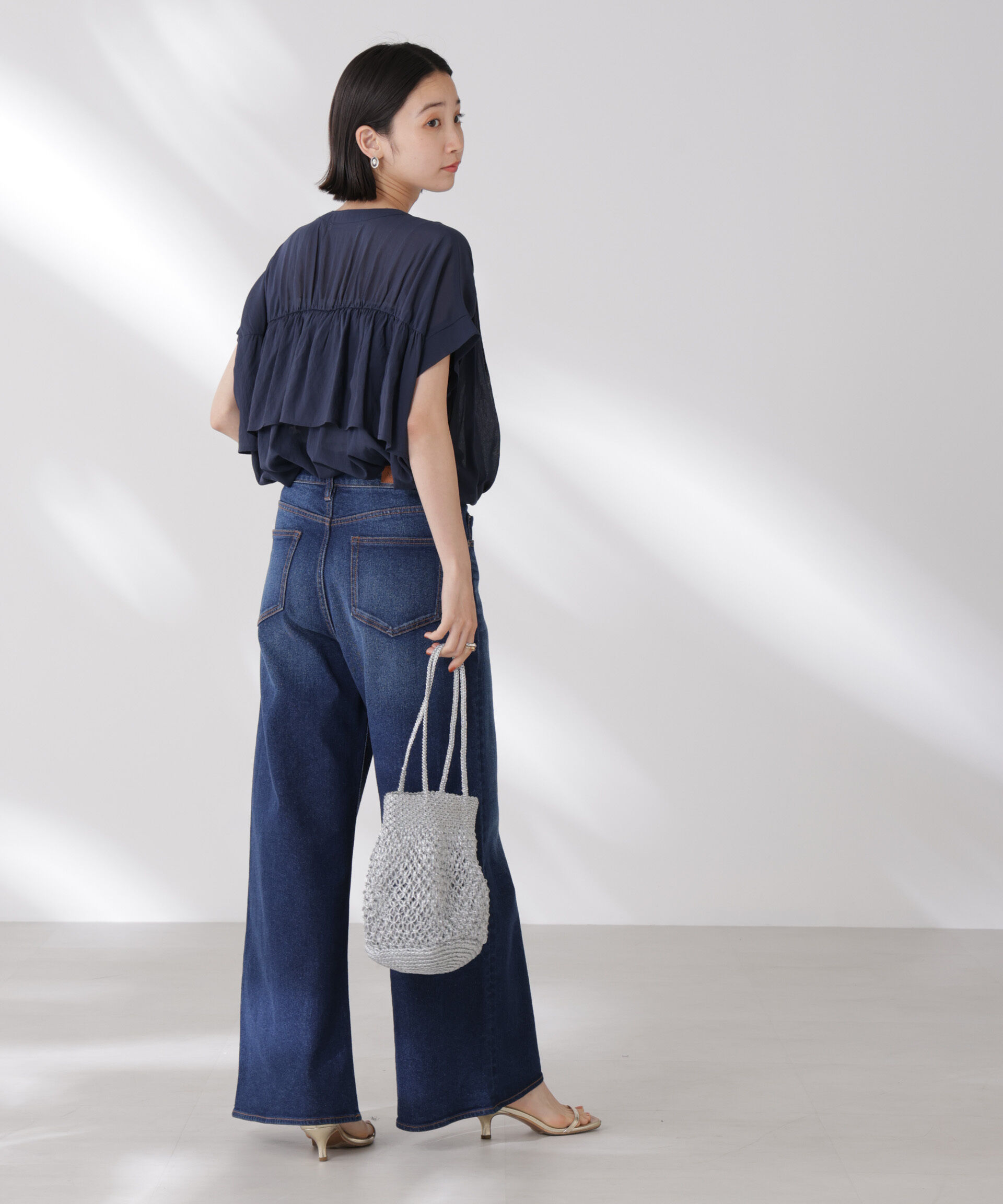 nano･universe「バックフリルギャザーシアーブラウス(セットアップ可)」|シャツ・ブラウス|