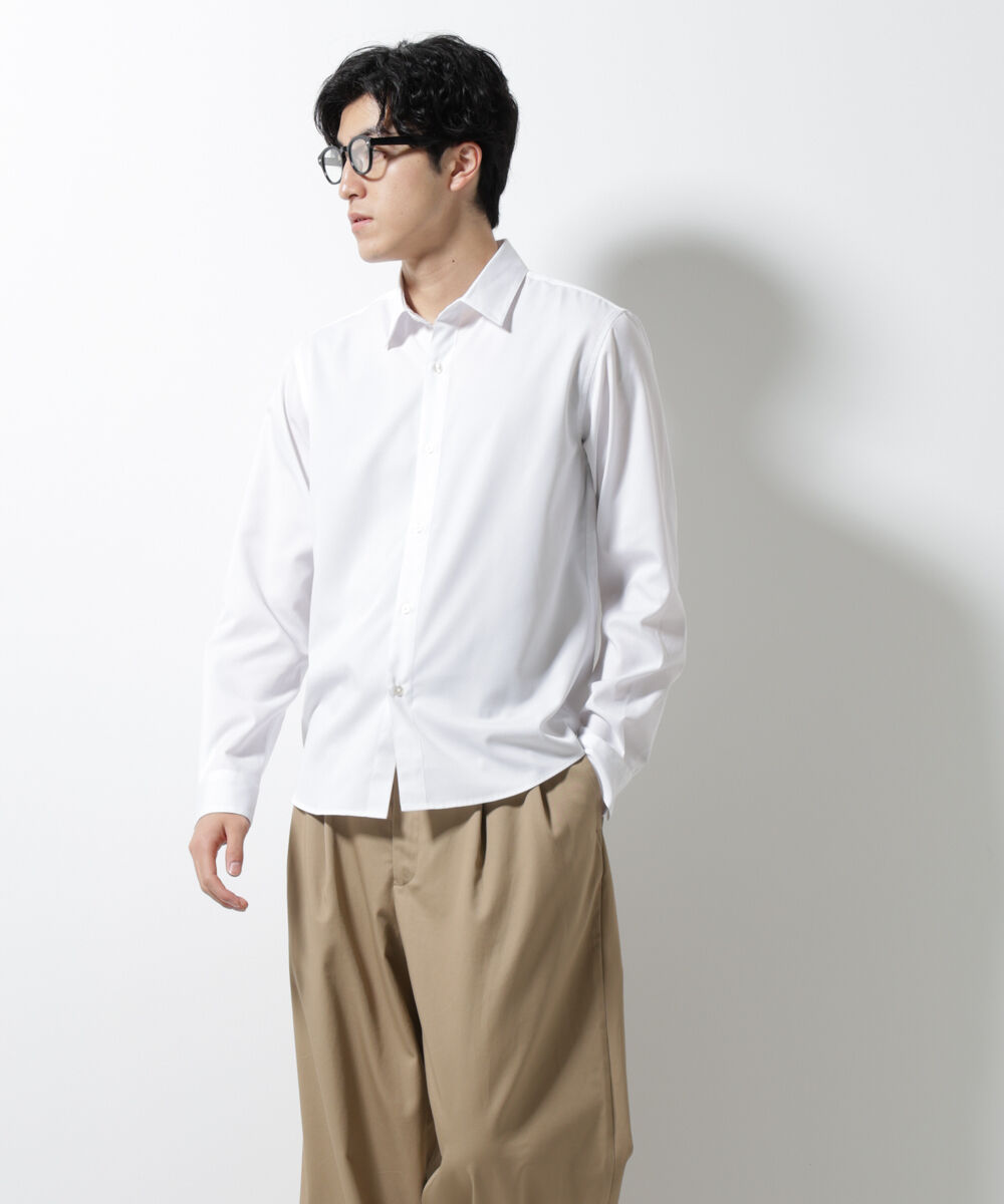 nano･universe「スタンダードレギュラーカラーシャツ/長袖」|シャツ・ブラウス|ホワイト