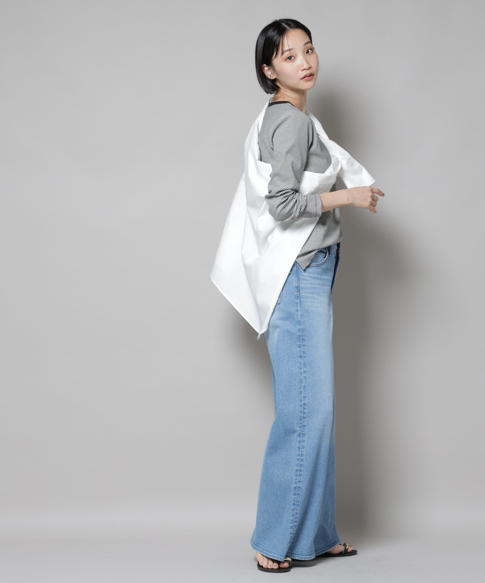 nano･universe「ミジンボーダーロングスリーブTシャツ」|Tシャツ・カットソー|